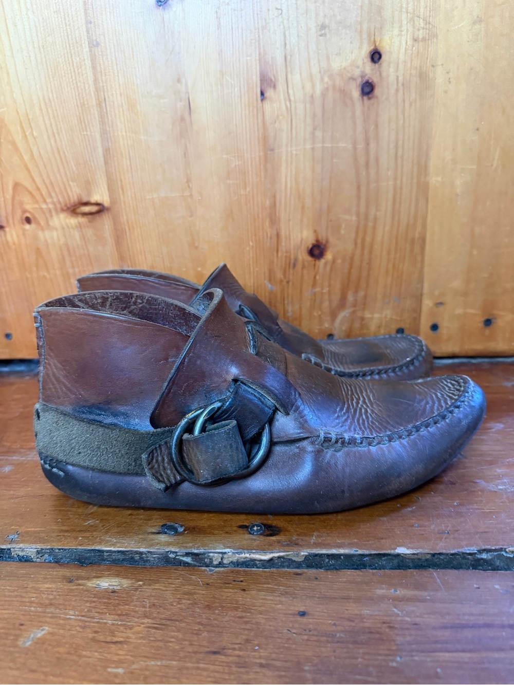 Quoddy Brown Whiskey Leather Chukka Ring Boots. 10